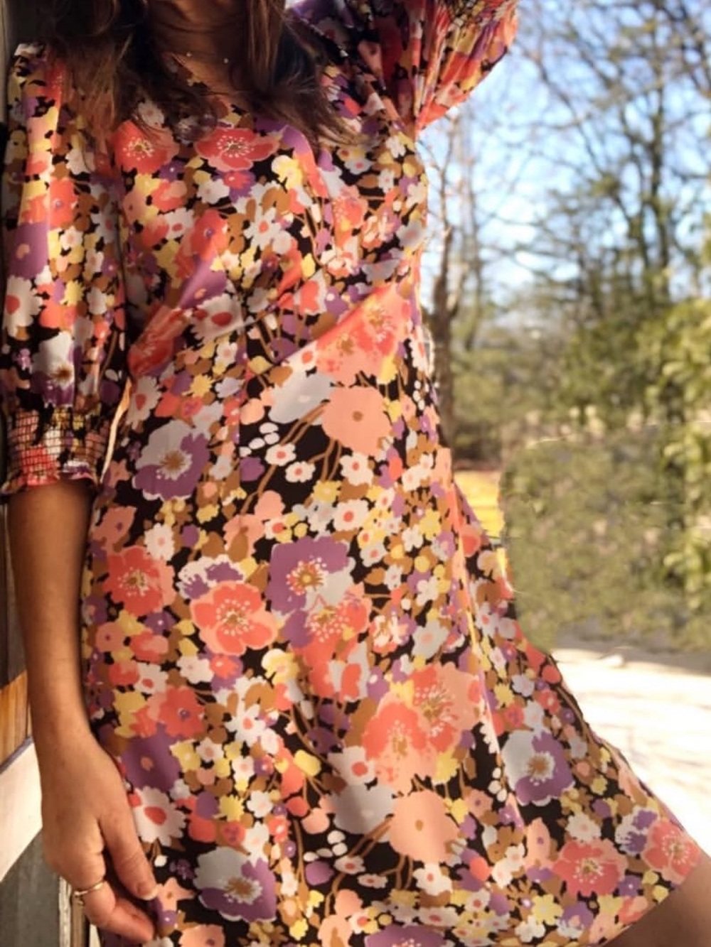 RAILS - ROMA GARDENIA Mini Floral Dress Size S Like New